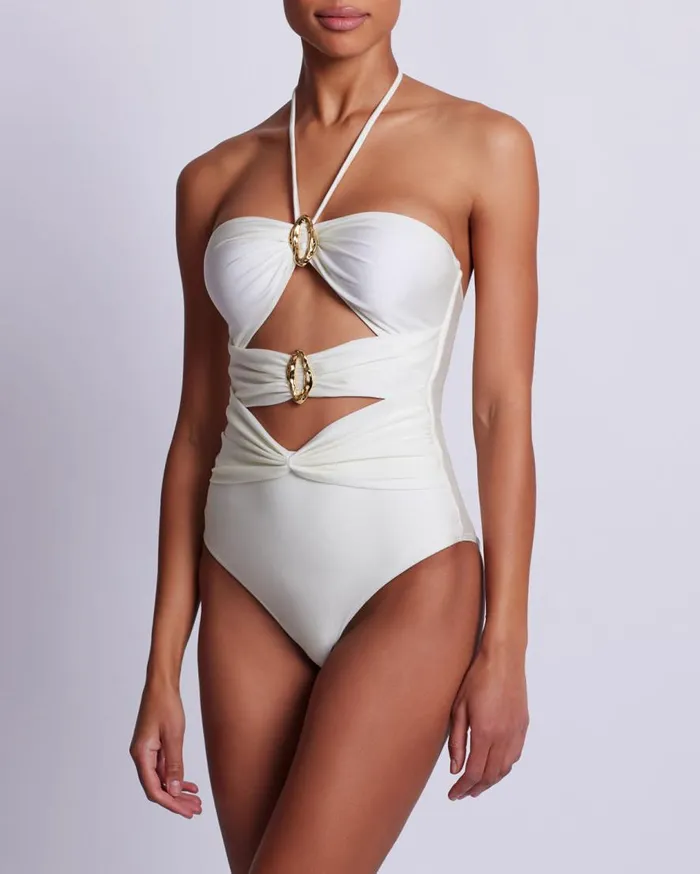 Women PatBO One Pieces PISCINA HALTERNECK ONE PIECE EXCLUSIVE Ivory