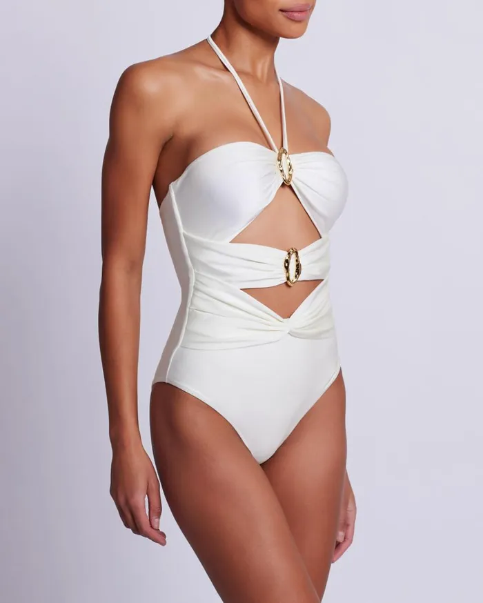 Women PatBO One Pieces PISCINA HALTERNECK ONE PIECE EXCLUSIVE Ivory