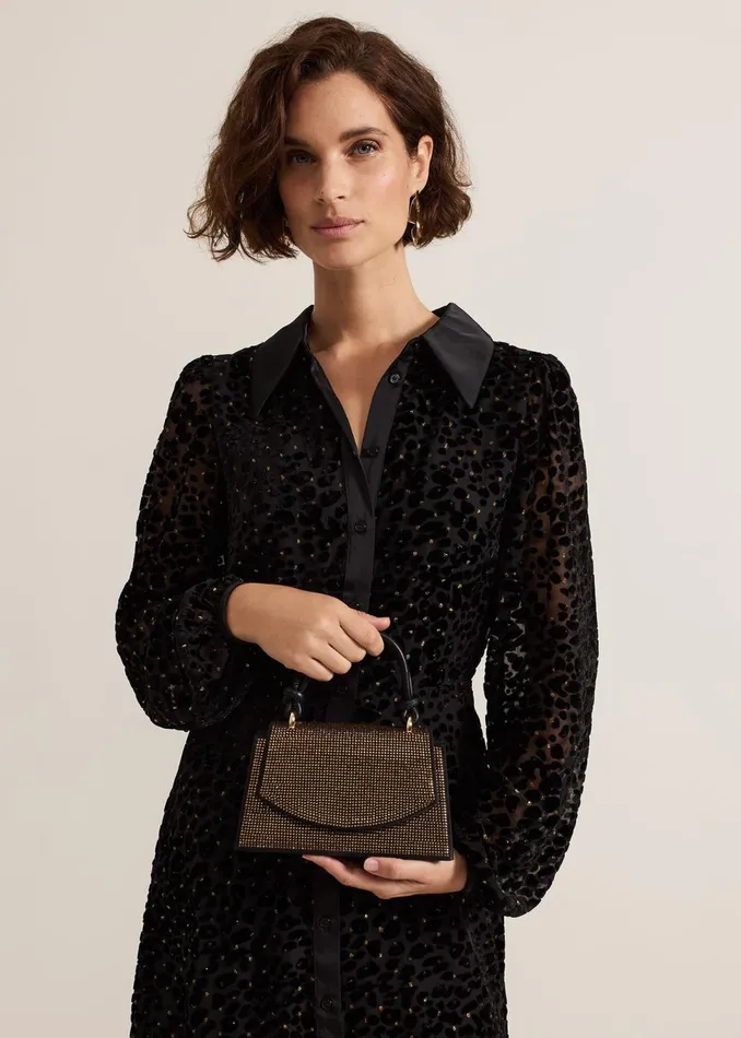 Women Phase Eight Bags and Clutches Gold Embellished Mini Tote