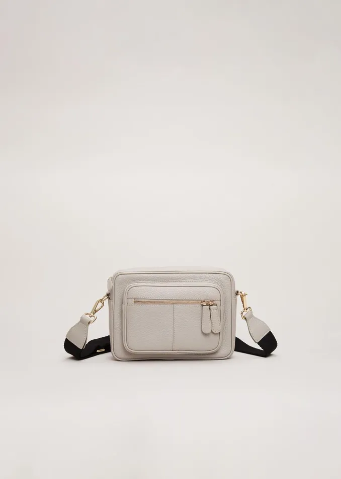 Women Phase Eight Bags and Clutches Grey Leather Cross Body Bag
