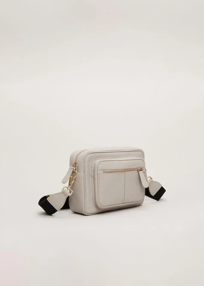 Women Phase Eight Bags and Clutches Grey Leather Cross Body Bag
