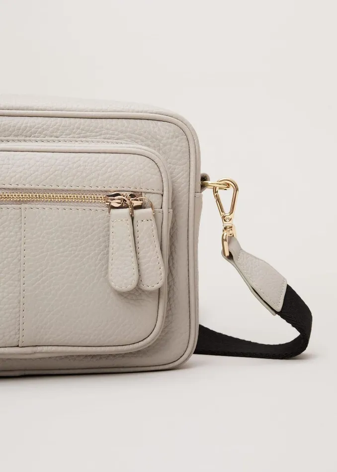 Women Phase Eight Bags and Clutches Grey Leather Cross Body Bag