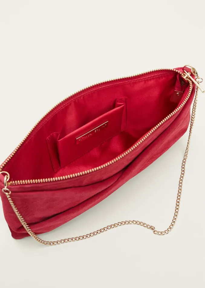 Women Phase Eight Bags and Clutches Red Suede Clutch Bag