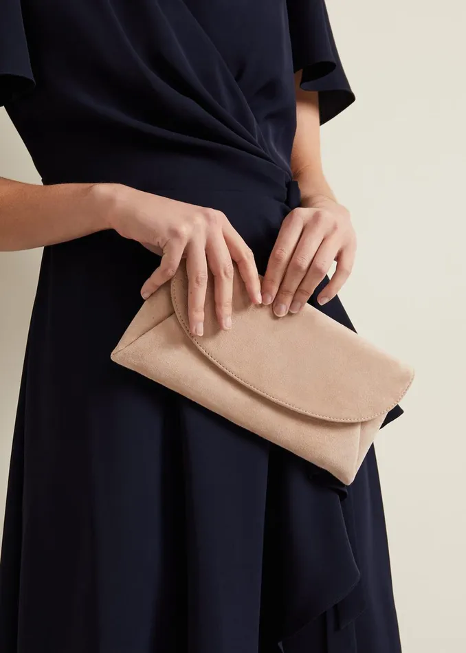 Women Phase Eight Bags and Clutches Suede Clutch Bag