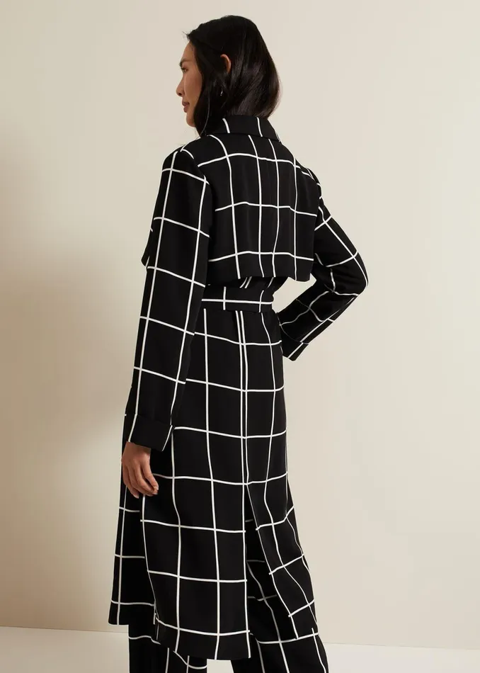 Women Phase Eight Coats Aspen Check Drape Trench