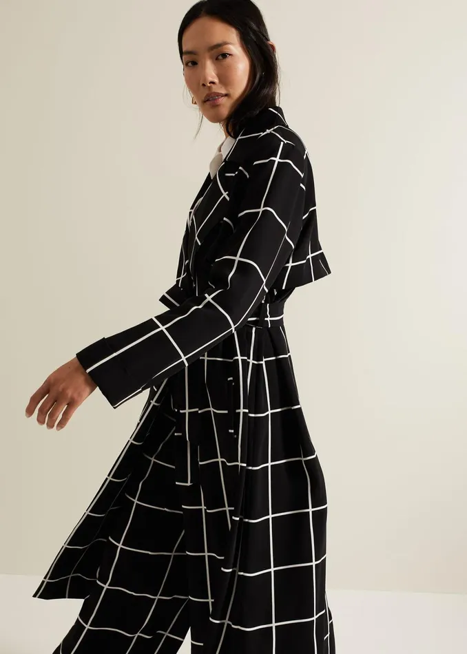 Women Phase Eight Coats Aspen Check Drape Trench