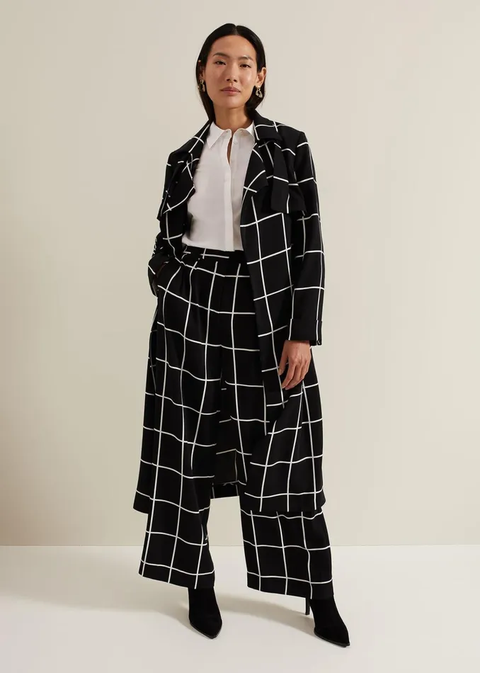 Women Phase Eight Coats Aspen Check Drape Trench