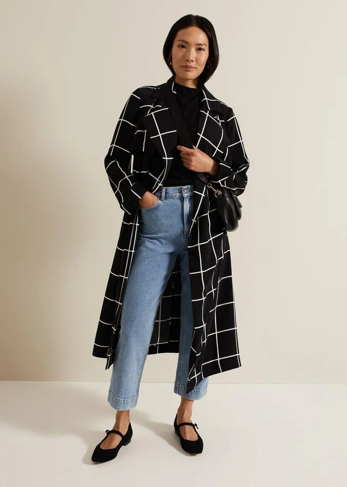 Women Phase Eight Coats Aspen Check Drape Trench
