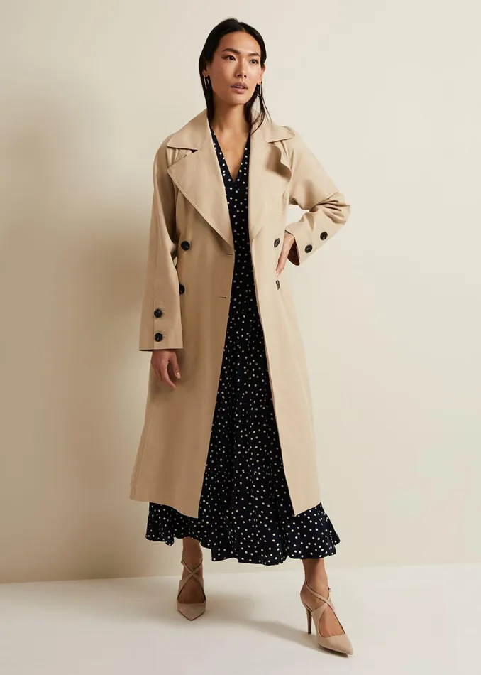 Women Phase Eight Coats Sandy Button Detail Trench