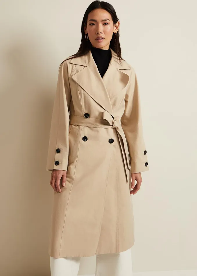 Women Phase Eight Coats Sandy Button Detail Trench