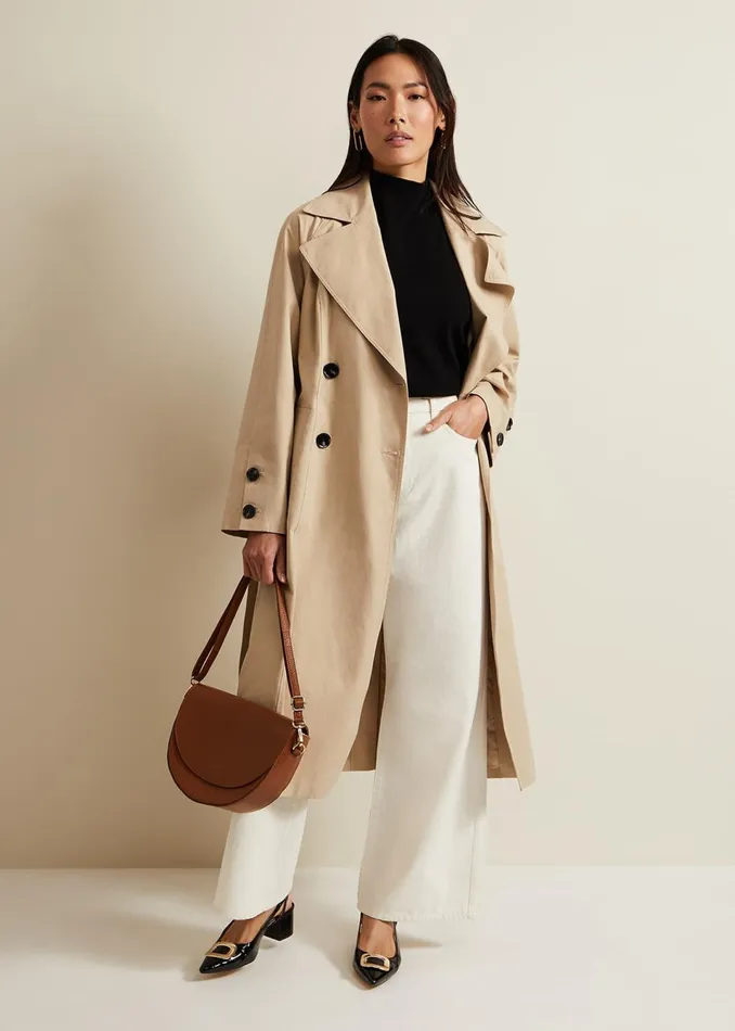 Women Phase Eight Coats Sandy Button Detail Trench