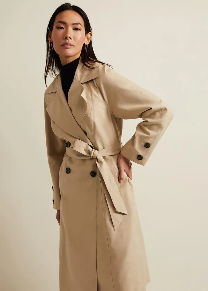 Women Phase Eight Coats Sandy Button Detail Trench