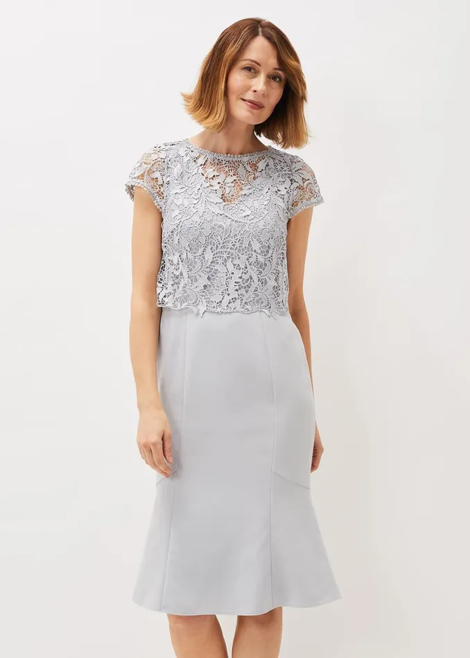 Women Phase Eight Dresses Alisha Double Layer Lace Peplum Dress