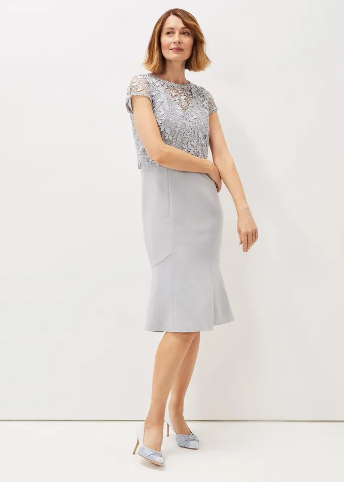 Women Phase Eight Dresses Alisha Double Layer Lace Peplum Dress