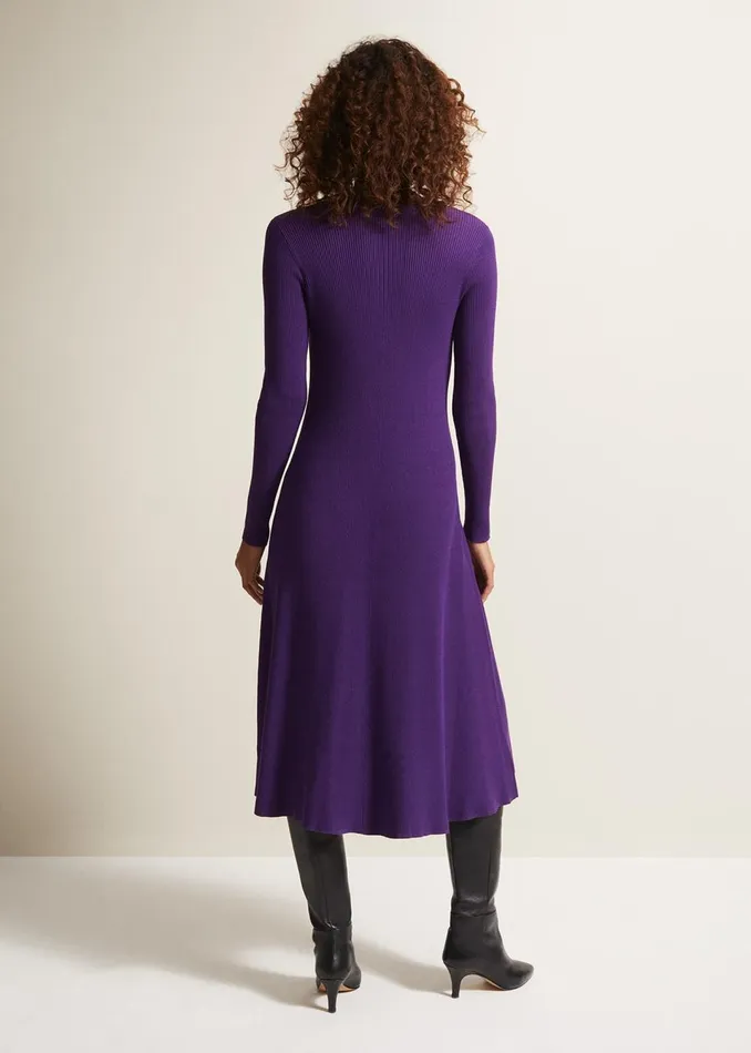 Women Phase Eight Dresses Amberlyn Purple Fit And Flare Midi Dress