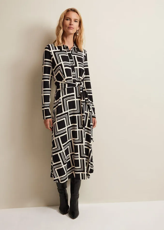 Women Phase Eight Dresses April Geo Midi Dress