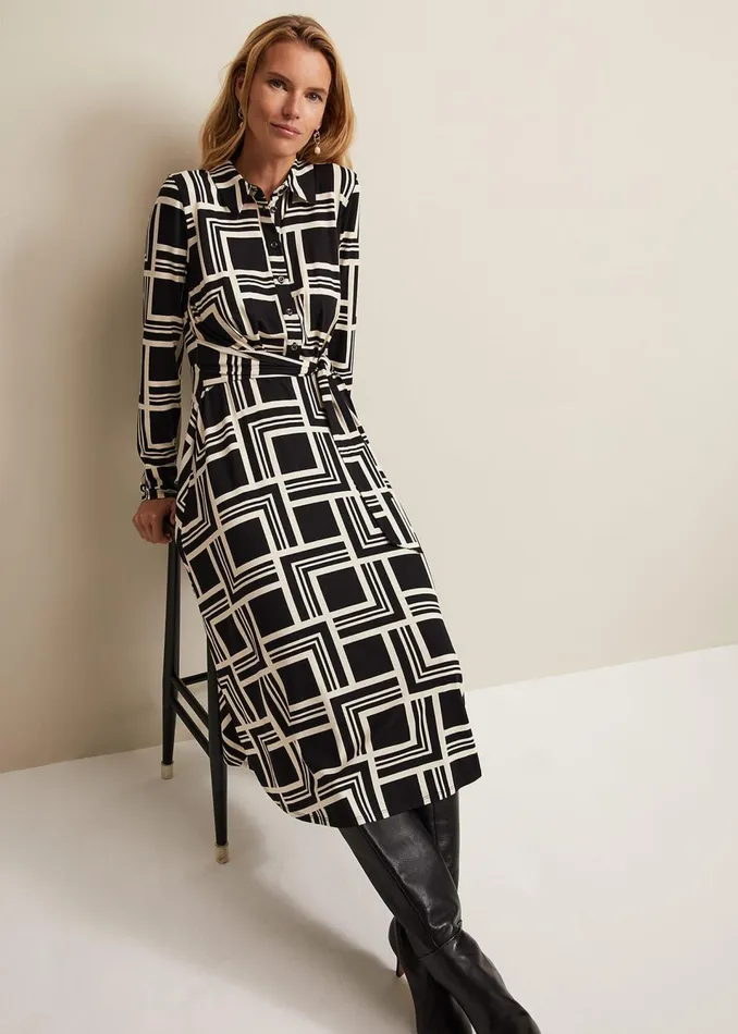 Women Phase Eight Dresses April Geo Midi Dress