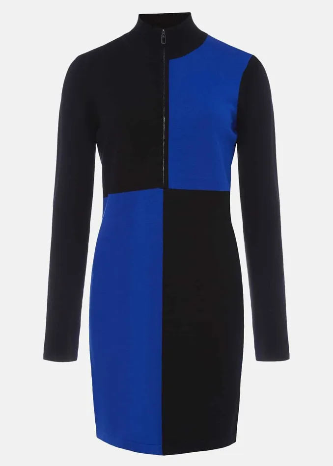 Women Phase Eight Dresses Arden Zip Detail Colour Block Knit Dress