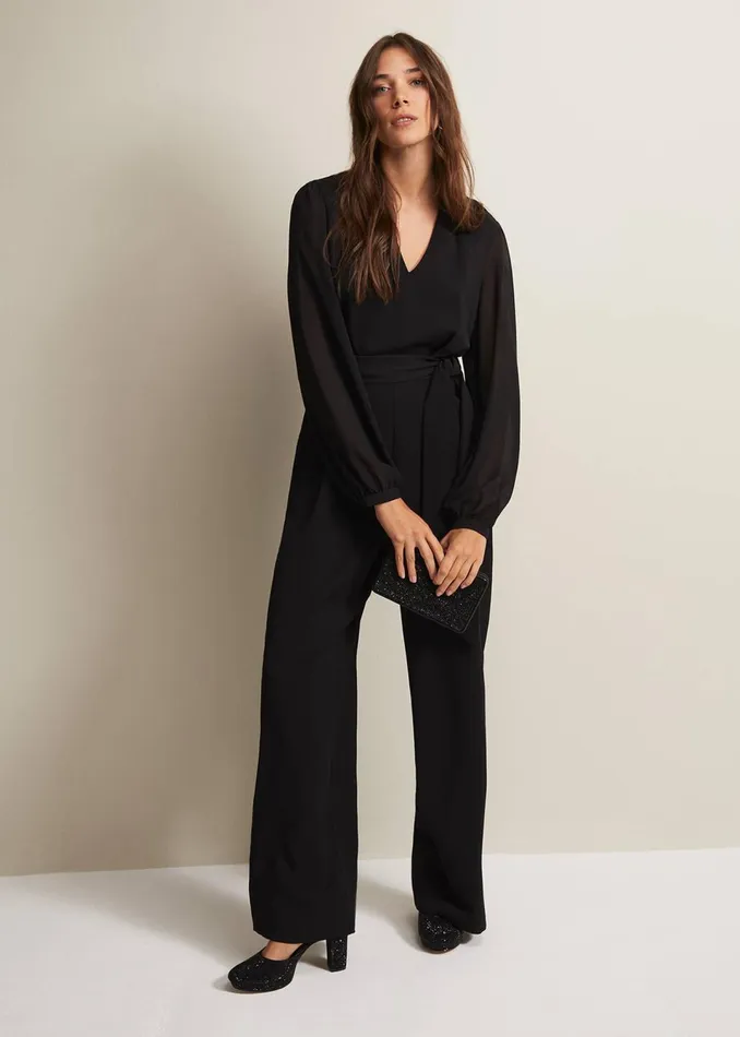 Women Phase Eight Dresses Audrey Black Wide Leg Jumpsuit