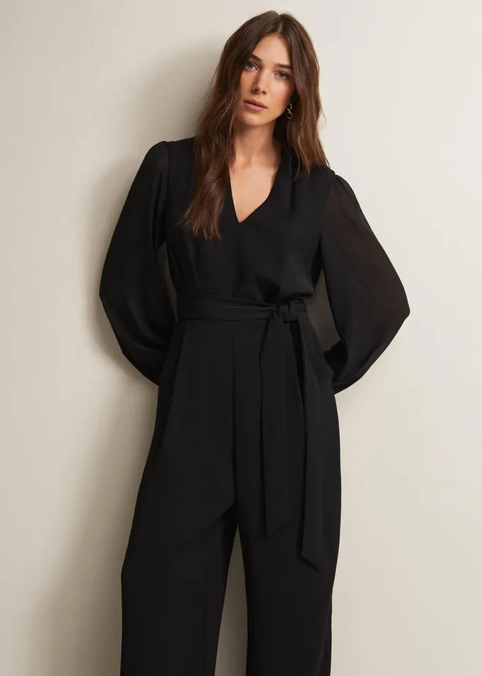 Women Phase Eight Dresses Audrey Black Wide Leg Jumpsuit