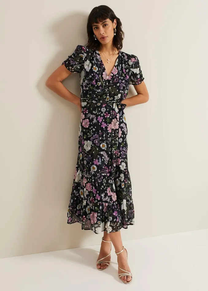 Women Phase Eight Dresses Azalea Print Fil Coupe Dress