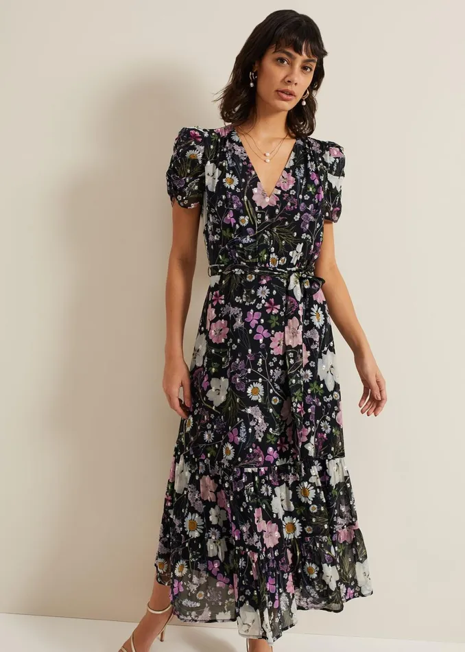 Women Phase Eight Dresses Azalea Print Fil Coupe Dress
