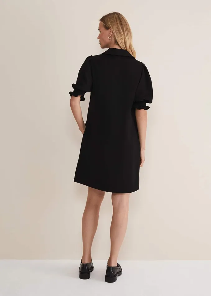 Women Phase Eight Dresses Candice Black Zip Mini Dress