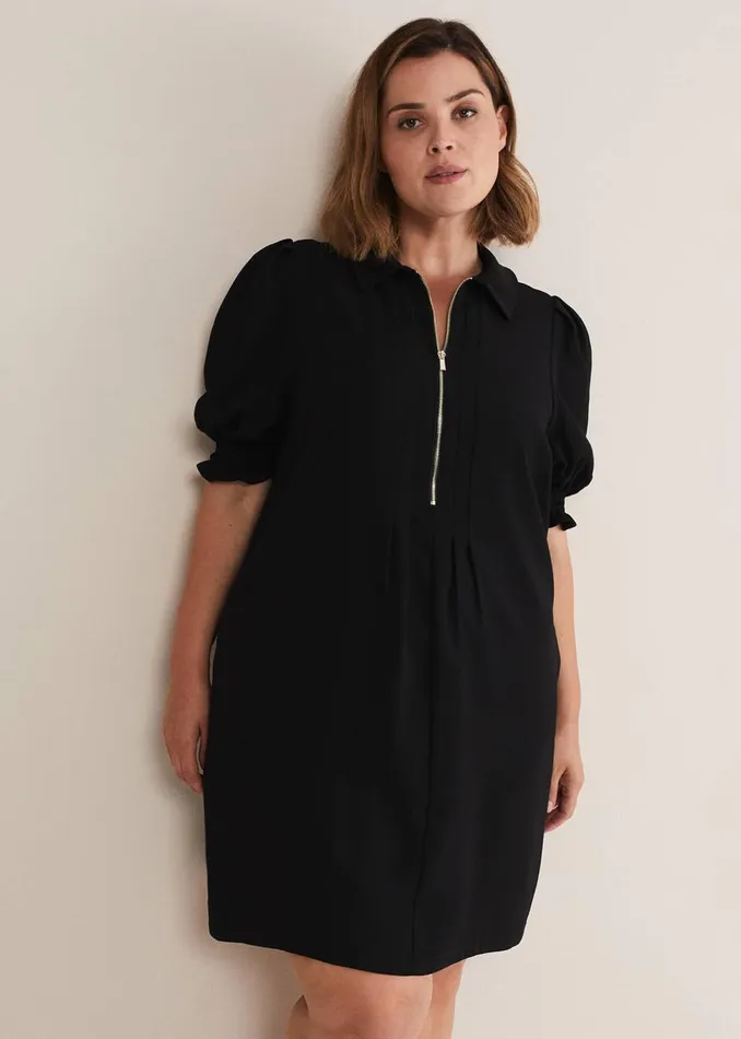 Women Phase Eight Dresses Candice Black Zip Mini Dress