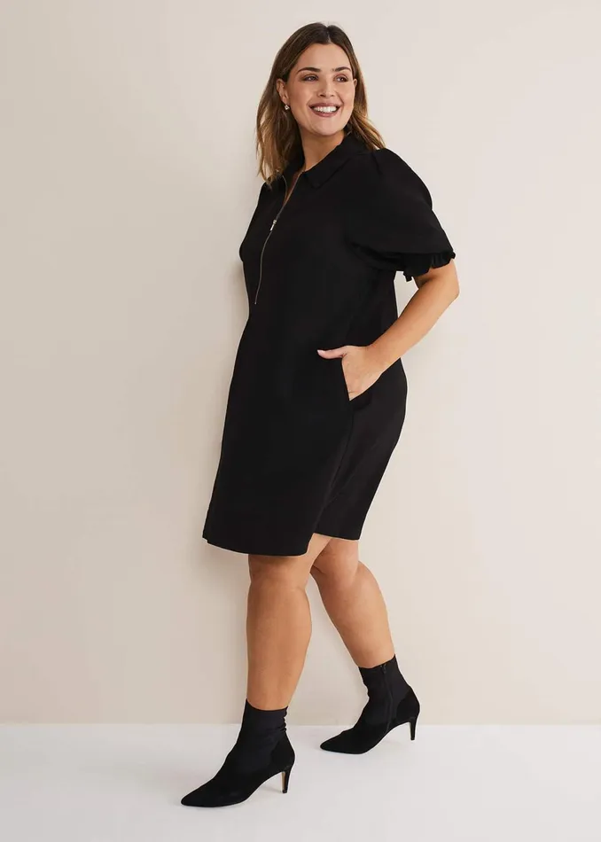 Women Phase Eight Dresses Candice Navy Zip Mini Dress