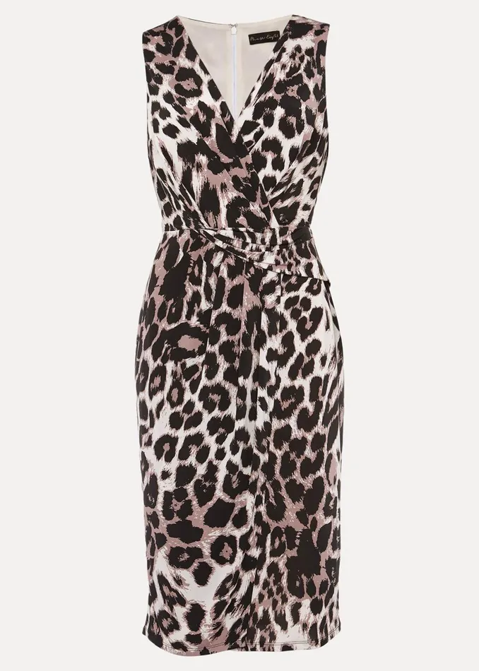 Women Phase Eight Dresses Chelsie Leopard Print Sleeveless Jersey Dress