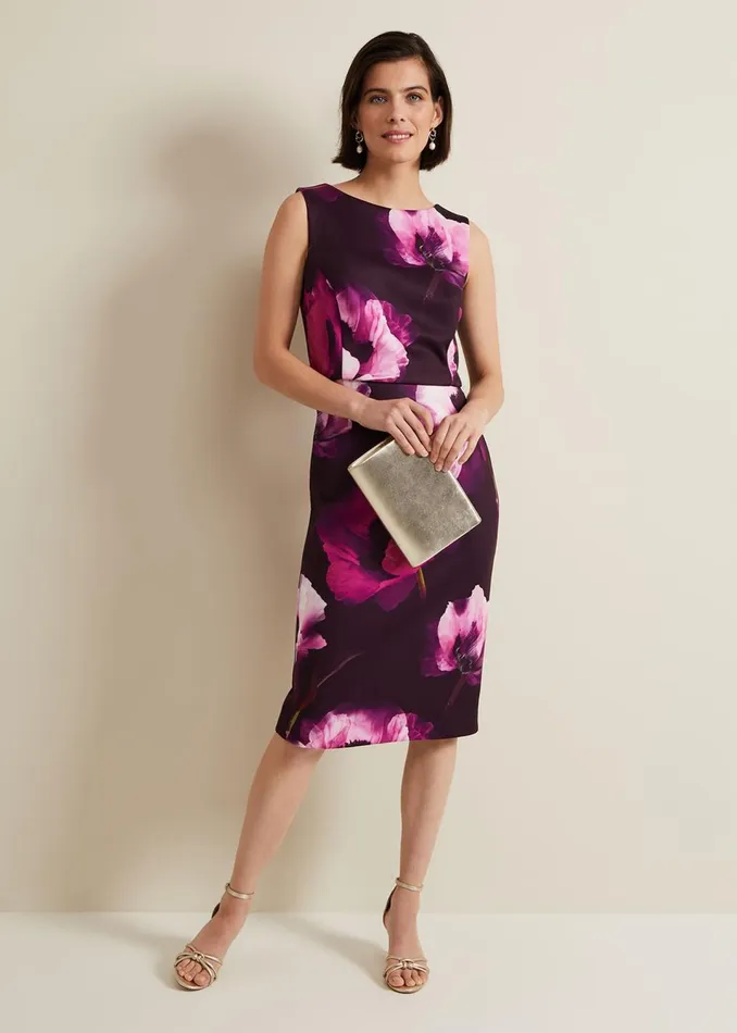 Women Phase Eight Dresses Christie Printed Scuba Midi Dress