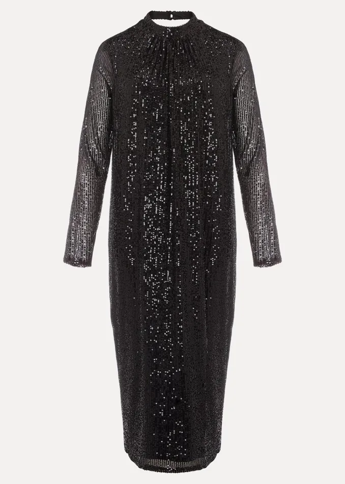 Women Phase Eight Dresses Cindy Black Sequin Midi Dress