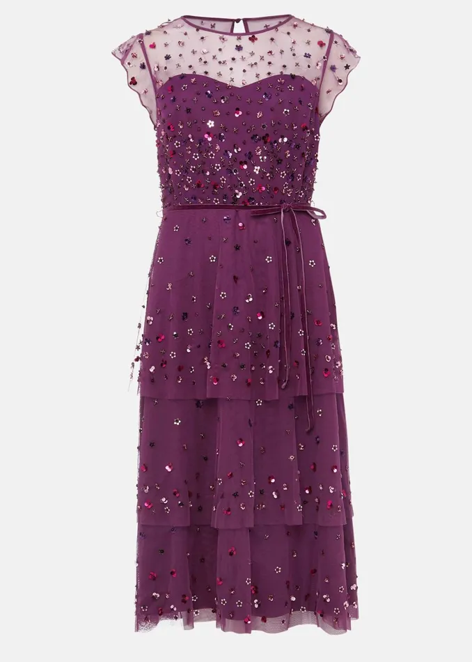 Women Phase Eight Dresses Cortine Embellished Tiered Dress