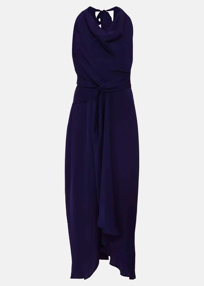 Women Phase Eight Dresses Daliah High Neck Satin Midi Dress