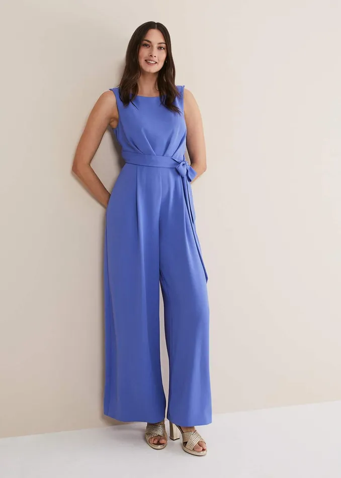 Women Phase Eight Dresses Elaina Blue Wide Leg Jumpsuit