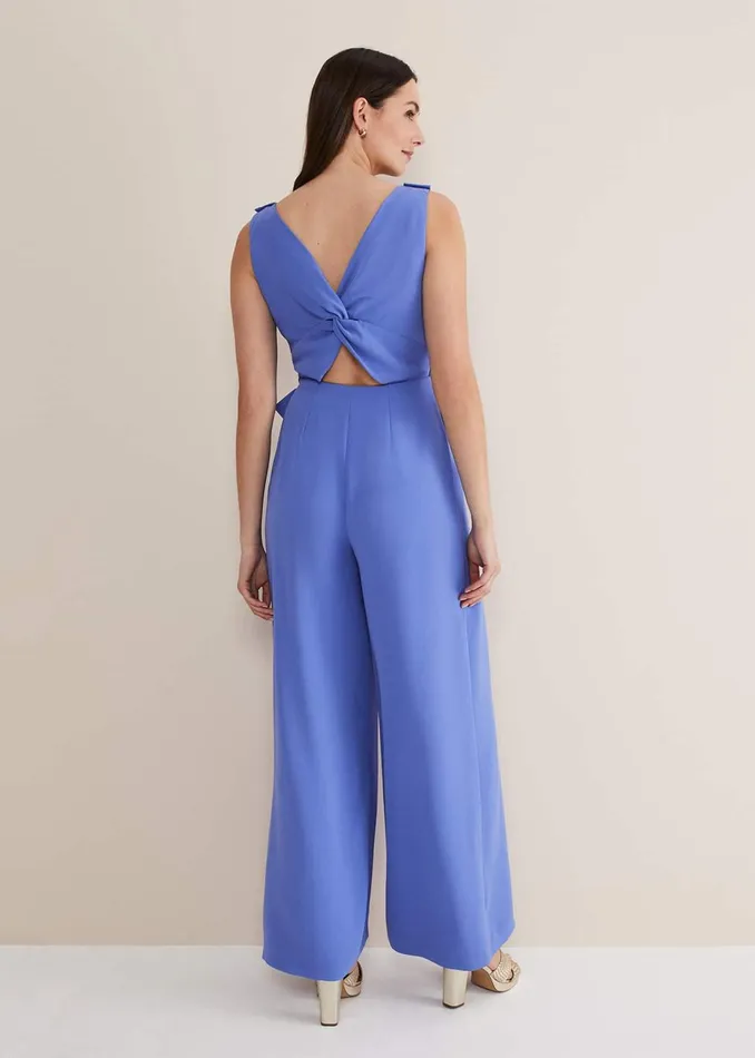 Women Phase Eight Dresses Elaina Blue Wide Leg Jumpsuit