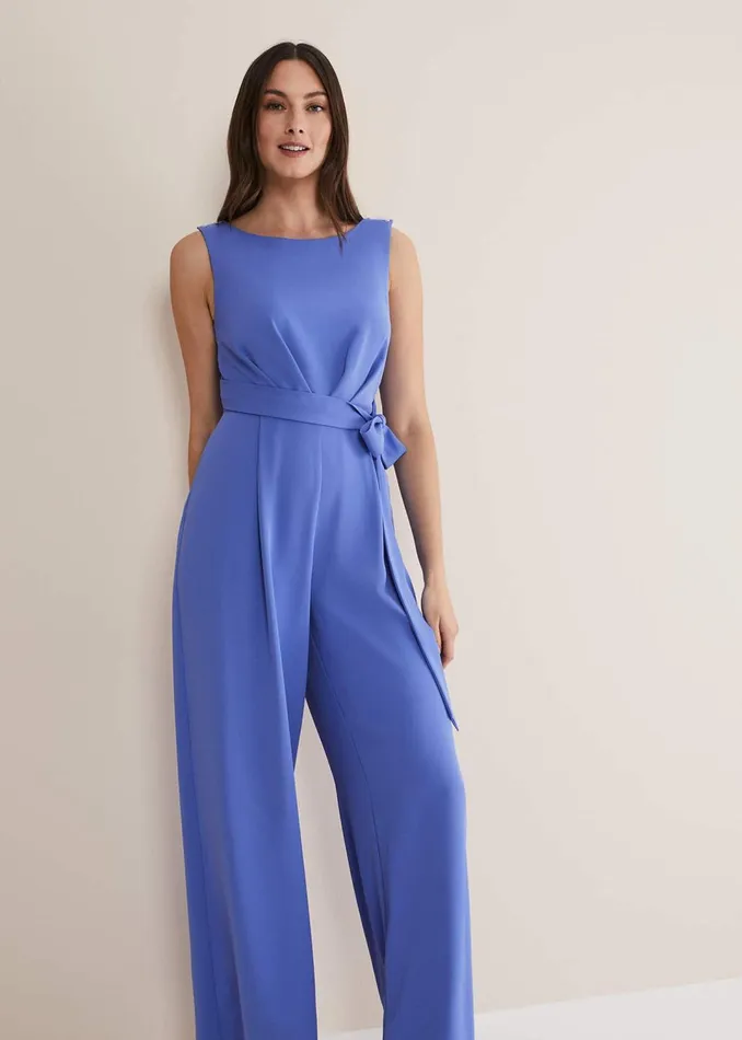 Women Phase Eight Dresses Elaina Blue Wide Leg Jumpsuit