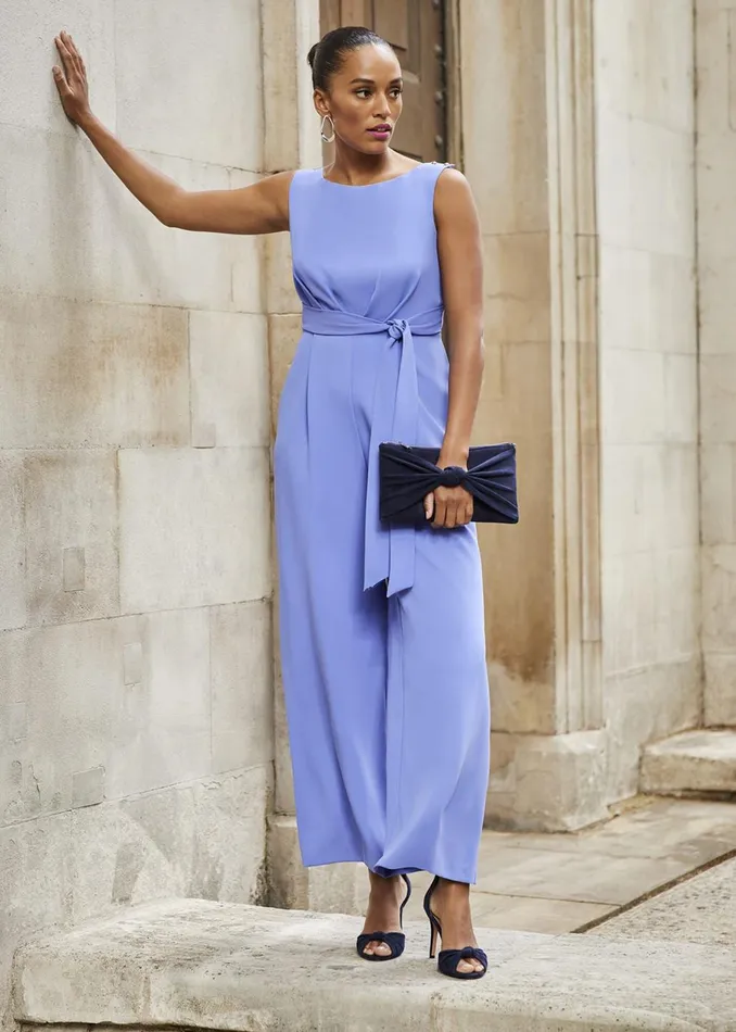 Women Phase Eight Dresses Elaina Blue Wide Leg Jumpsuit