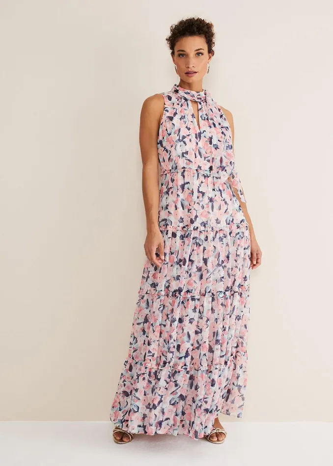 Women Phase Eight Dresses Esme Floral High Neck Maxi Dress