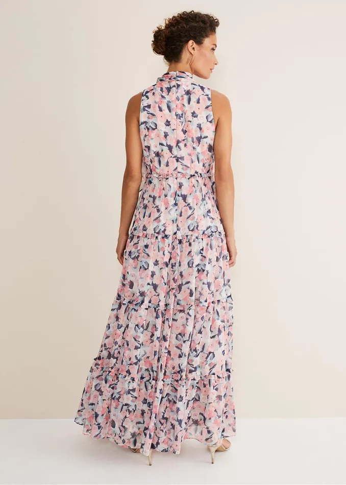 Women Phase Eight Dresses Esme Floral High Neck Maxi Dress