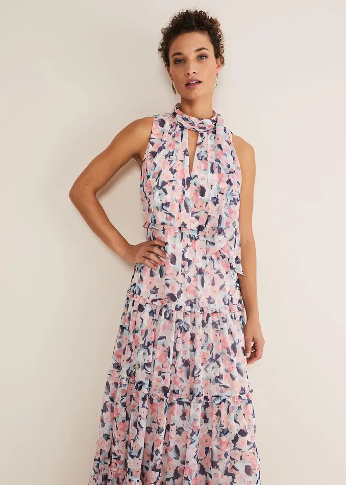 Women Phase Eight Dresses Esme Floral High Neck Maxi Dress