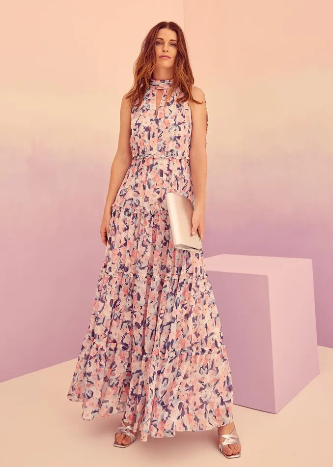 Women Phase Eight Dresses Esme Floral High Neck Maxi Dress