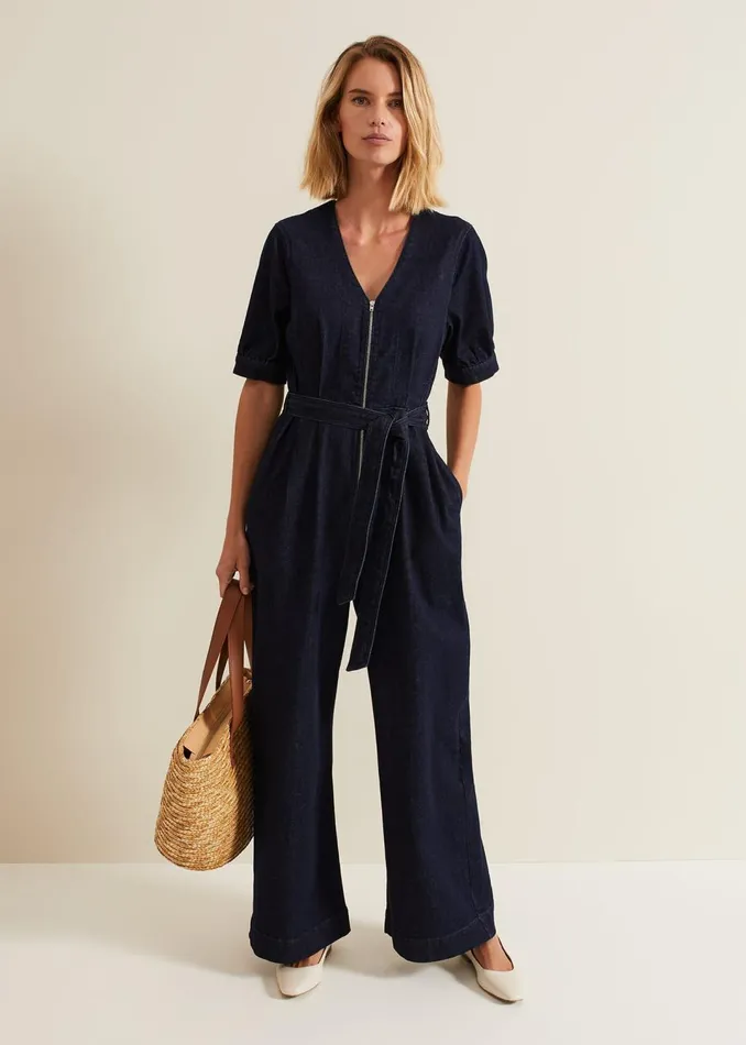 Women Phase Eight Dresses Florisa Denim Jumpsuit