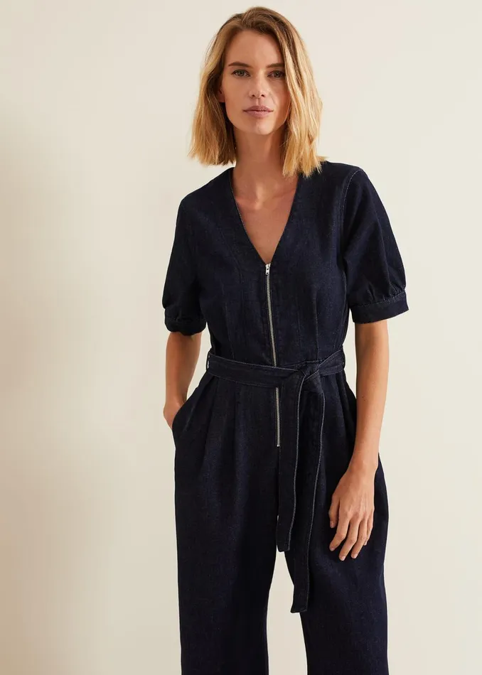 Women Phase Eight Dresses Florisa Denim Jumpsuit