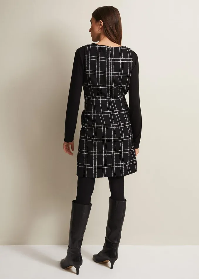 Women Phase Eight Dresses Gemma Checked Pinafore Mini Dress