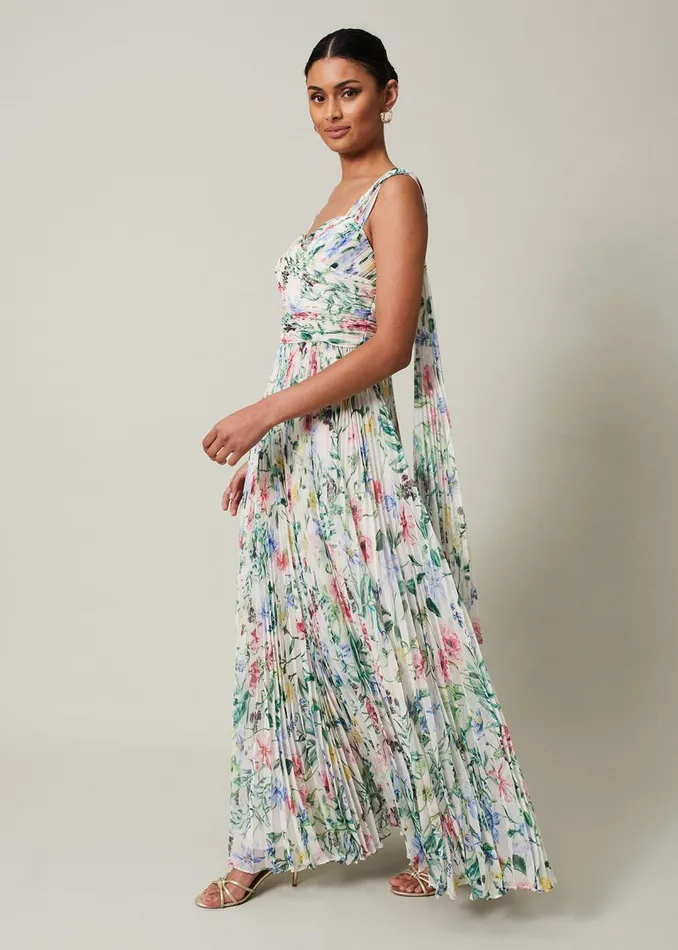 Women Phase Eight Dresses Gretel Floral Pleated Maxi Dress