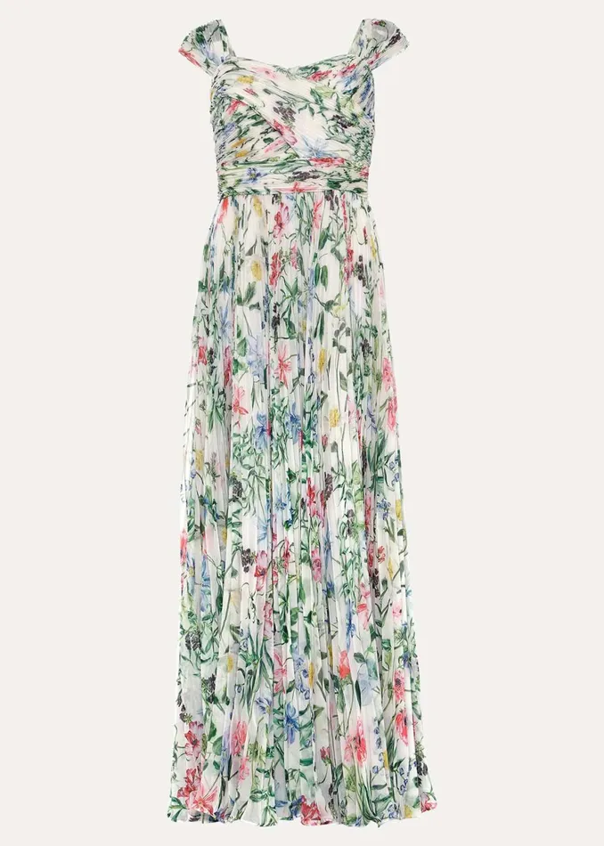Women Phase Eight Dresses Gretel Floral Pleated Maxi Dress
