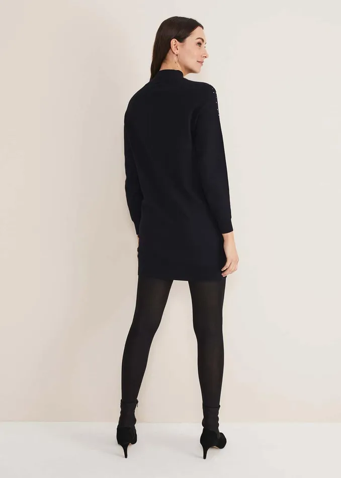 Women Phase Eight Dresses Helena Gold Stud Knit Dress