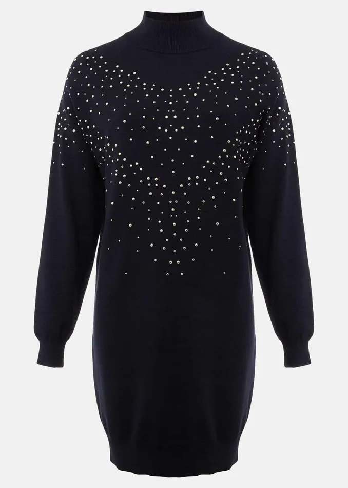 Women Phase Eight Dresses Helena Gold Stud Knit Dress