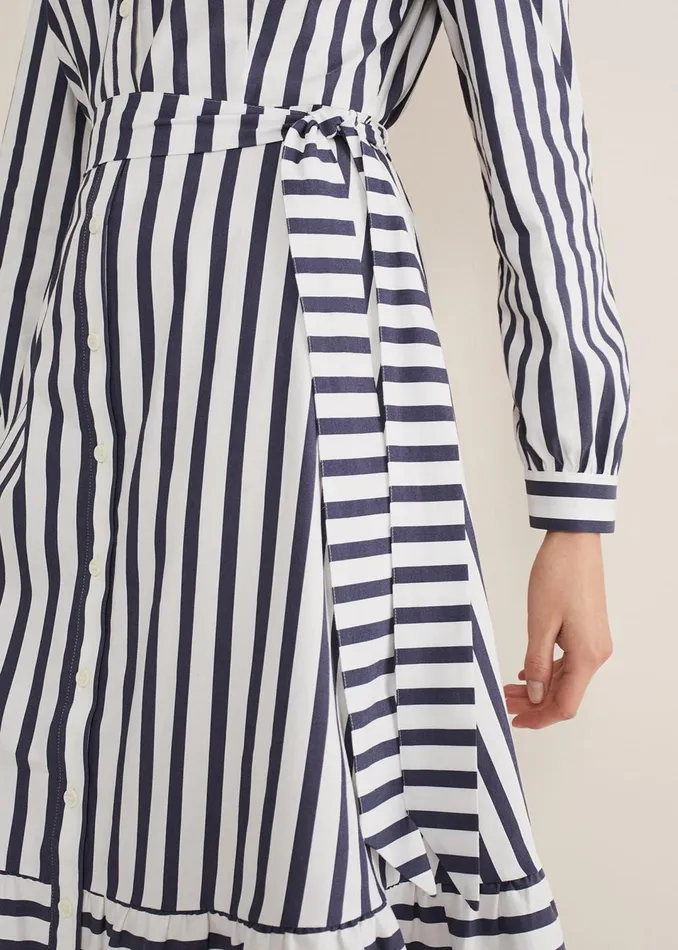 Women Phase Eight Dresses Henley Striped Midaxi Dress